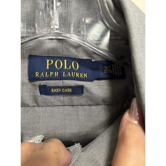 Polo By Ralph Lauren Gray Button Up Long Sleeve Shirt Size 16.5" (32/33) - Picture 2 of 6